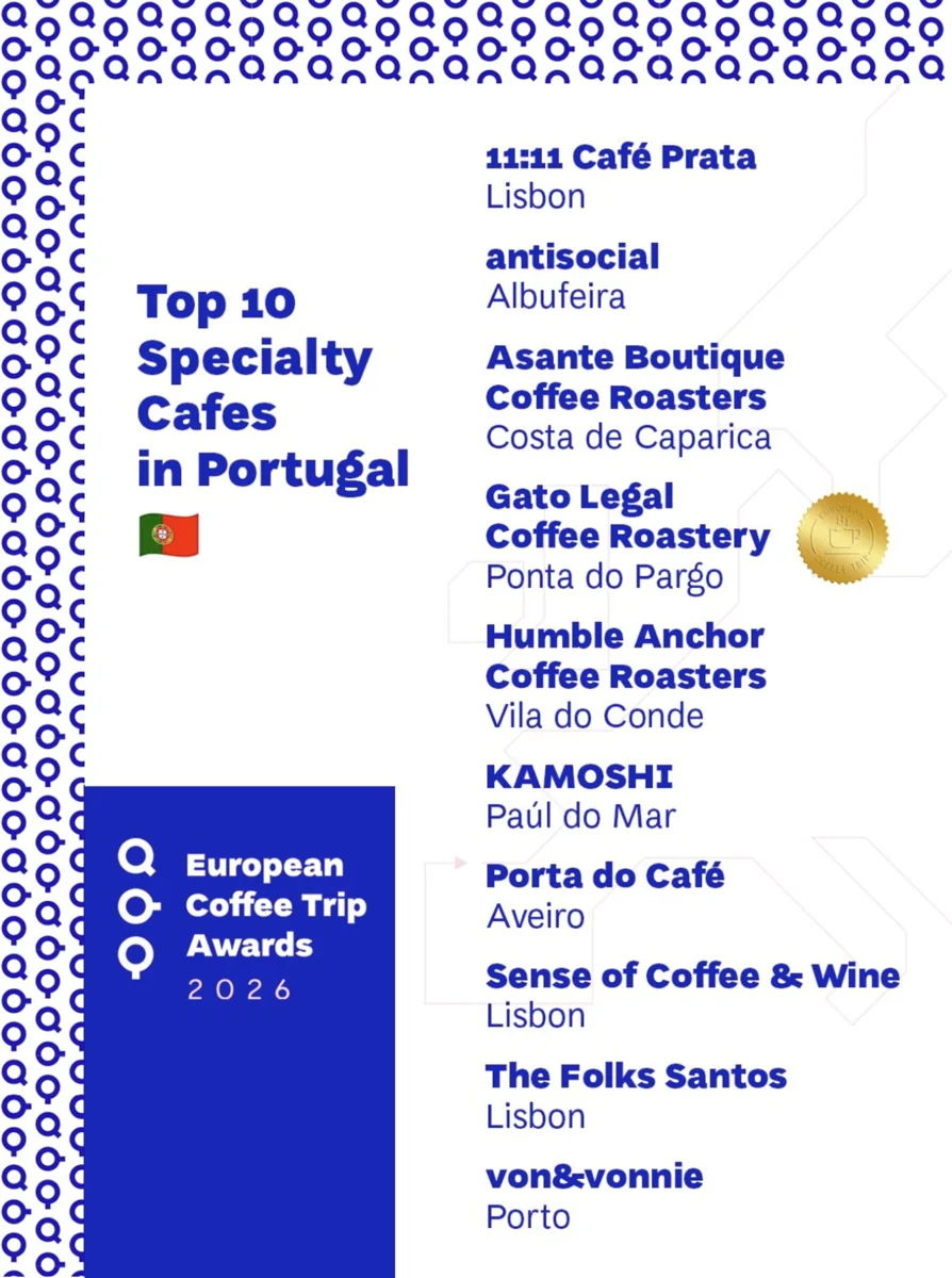 Top 10 specialty cafés in Portugal, ECT Awards 2026