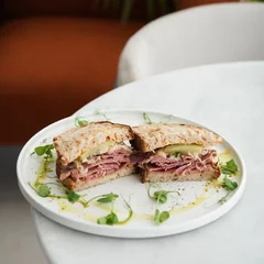 “Reuben” pastrami sandwich